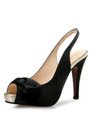 Laden Sie das Bild in den Galerie-Viewer, Champagner Schleife Fischmaul Plateau Hoher Absätze