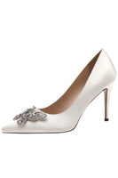 Laden Sie das Bild in den Galerie-Viewer, Rosa Strass Schmetterling Spitze Hoher Absätze