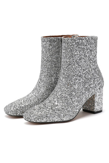 Glitzernde goldene Pailletten Damen-Modestiefel