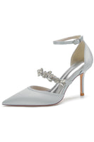 Laden Sie das Bild in den Galerie-Viewer, Elfenbeinfarbene Strass Spitze Hoher Absätze