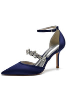 Laden Sie das Bild in den Galerie-Viewer, Elfenbeinfarbene Strass Spitze Hoher Absätze