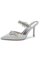 Laden Sie das Bild in den Galerie-Viewer, Königsblaue spitz zulaufende Strass Stiletto Sandalen