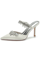 Laden Sie das Bild in den Galerie-Viewer, Königsblaue spitz zulaufende Strass Stiletto Sandalen