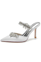 Laden Sie das Bild in den Galerie-Viewer, Königsblaue spitz zulaufende Strass Stiletto Sandalen