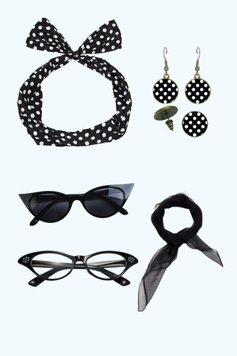 Schwarze 1920er Jahre Party Fünfteilige Accessoires Sets