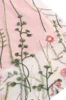 Laden Sie das Bild in den Galerie-Viewer, Aprikose A Linie bedrucktes Tüll Kleid aus den 1950er Jahren mit kurzen Ärmeln