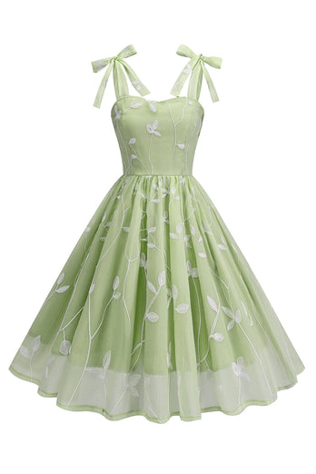 Blumen Lila A-Linie Spaghettiträger Kleid aus den 1950er Jahren