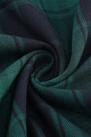 Laden Sie das Bild in den Galerie-Viewer, Schwarzes Vintage Kleid mit Rundhalsausschnitt und kariertem Spleißen mit langen Ärmeln und unregelmäßigem Saum