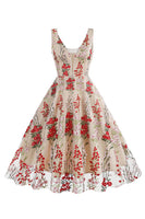 Laden Sie das Bild in den Galerie-Viewer, Schwarzes ärmelloses elegantes Vintage Kleid mit floraler Spitzenstickerei