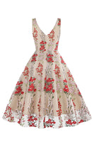 Laden Sie das Bild in den Galerie-Viewer, Schwarzes ärmelloses elegantes Vintage Kleid mit floraler Spitzenstickerei