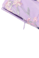 Laden Sie das Bild in den Galerie-Viewer, Glitzerndes Kleid aus den 1950er Jahren mit glitzernden Aprikosenblüten und Blüten