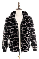 Laden Sie das Bild in den Galerie-Viewer, Leopard Kunstpelz Kapuzenpullover mit Reißverschluss Herrenmantel
