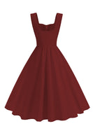 Laden Sie das Bild in den Galerie-Viewer, Blaues A-Linie Midikleid mit quadratischem Ausschnitt aus den 1950er Jahren