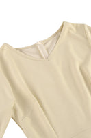 Laden Sie das Bild in den Galerie-Viewer, Aprikose A-Linie V-Ausschnitt halben Ärmeln Midikleid aus den 1950er Jahren