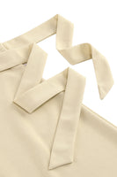 Laden Sie das Bild in den Galerie-Viewer, Aprikose A-Linie V-Ausschnitt halben Ärmeln Midikleid aus den 1950er Jahren