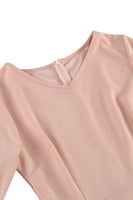 Laden Sie das Bild in den Galerie-Viewer, Aprikose A-Linie V-Ausschnitt halben Ärmeln Midikleid aus den 1950er Jahren