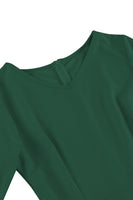 Laden Sie das Bild in den Galerie-Viewer, Aprikose A-Linie V-Ausschnitt halben Ärmeln Midikleid aus den 1950er Jahren