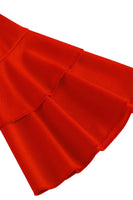 Laden Sie das Bild in den Galerie-Viewer, Aprikose A-Linie V-Ausschnitt halben Ärmeln Midikleid aus den 1950er Jahren