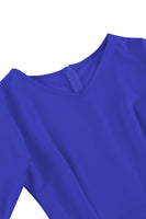 Laden Sie das Bild in den Galerie-Viewer, Aprikose A-Linie V-Ausschnitt halben Ärmeln Midikleid aus den 1950er Jahren