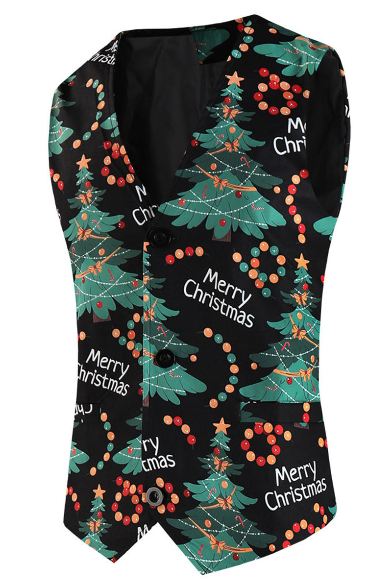 Laden Sie das Bild in den Galerie-Viewer, Dunkelgrüner 3-teiliger Herrenanzug für die Weihnachtsfeier