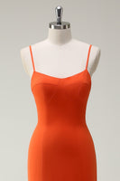 Laden Sie das Bild in den Galerie-Viewer, Sunset Meerjungfrau Spaghettiträger Langes Brautjungfernkleid