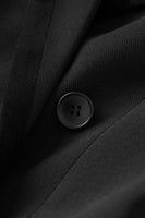 Laden Sie das Bild in den Galerie-Viewer, Glitzernder schwarzer Strass mit gekerbtem Revers Damen Party Blazer