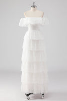 Laden Sie das Bild in den Galerie-Viewer, A Linie Schwarzes Gestuftes Ballkleid mit quadratischem Ausschnitt