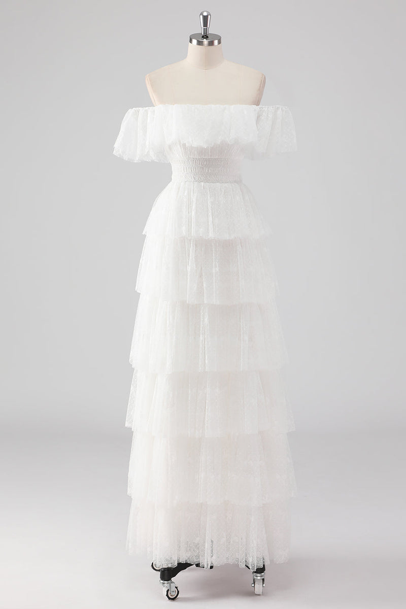 Laden Sie das Bild in den Galerie-Viewer, A Linie Schwarzes Gestuftes Ballkleid mit quadratischem Ausschnitt