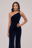 Laden Sie das Bild in den Galerie-Viewer, Samt Marine Damen Jumpsuits mit Strass