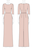 Laden Sie das Bild in den Galerie-Viewer, Champagner Meerjungfrau Halbe Ärmel Langes Kleid für die Brautmutter