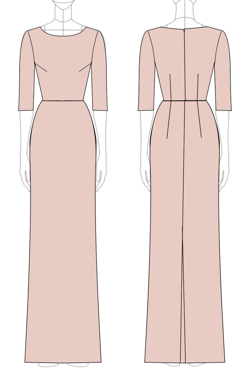 Laden Sie das Bild in den Galerie-Viewer, Champagner Meerjungfrau Halbe Ärmel Langes Kleid für die Brautmutter