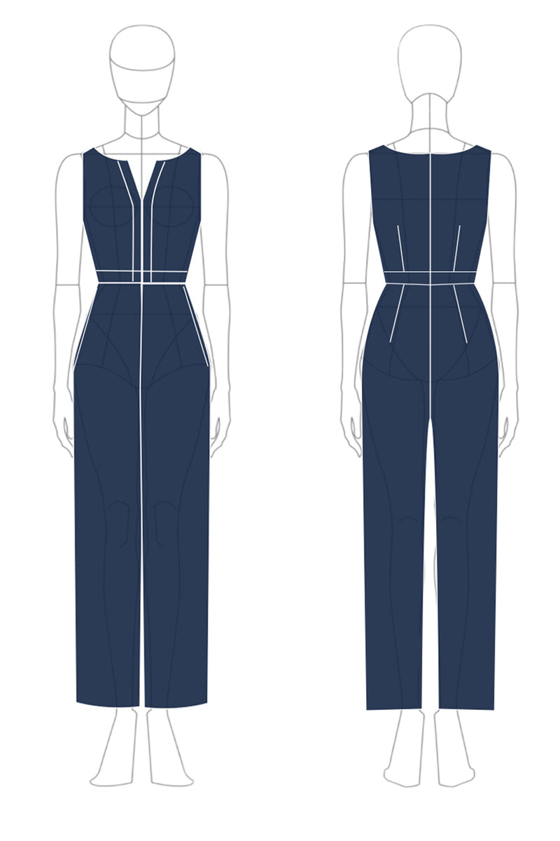 Laden Sie das Bild in den Galerie-Viewer, Jumpsuit Marineblaue Applikationen Chiffon Lange Ärmel Quadratischer Ausschnitt Mutter der Braut Sets
