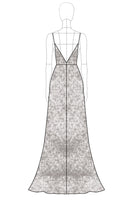 Laden Sie das Bild in den Galerie-Viewer, Glitzerndes Silbernes A-Linie V-Ausschnitt Ballkleid mit Pailletten