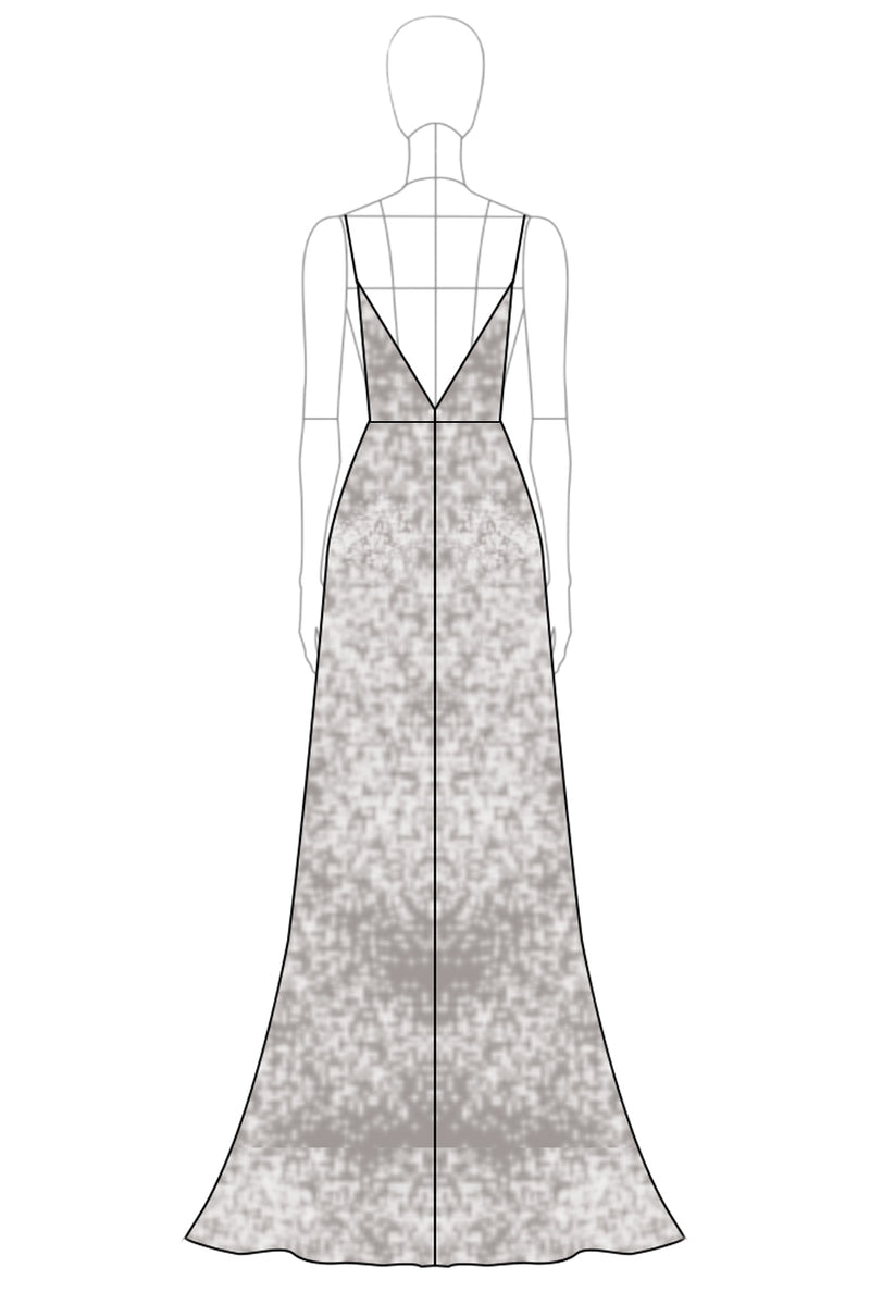 Laden Sie das Bild in den Galerie-Viewer, Glitzerndes Silbernes A-Linie V-Ausschnitt Ballkleid mit Pailletten