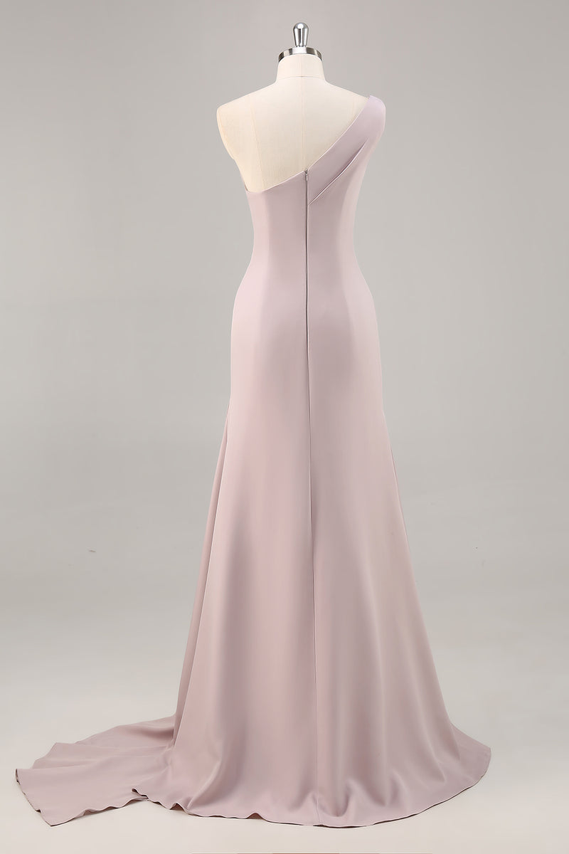 Laden Sie das Bild in den Galerie-Viewer, Khaki Meerjungfrau Ein Schulter Langes Abendkleid