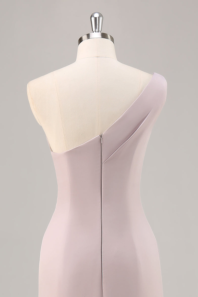 Laden Sie das Bild in den Galerie-Viewer, Khaki Langes Meerjungfrau Ein Schulter Ballkleid