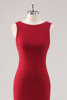 Laden Sie das Bild in den Galerie-Viewer, Burgundy Meerjungfrauen Satin Abendkleid