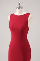 Laden Sie das Bild in den Galerie-Viewer, Burgundy Meerjungfrauen Satin Abendkleid