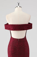 Laden Sie das Bild in den Galerie-Viewer, Burgundy Meerjungfrauen Abendkleid aus Spitze