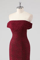 Laden Sie das Bild in den Galerie-Viewer, Burgundy Meerjungfrauen Abendkleid aus Spitze