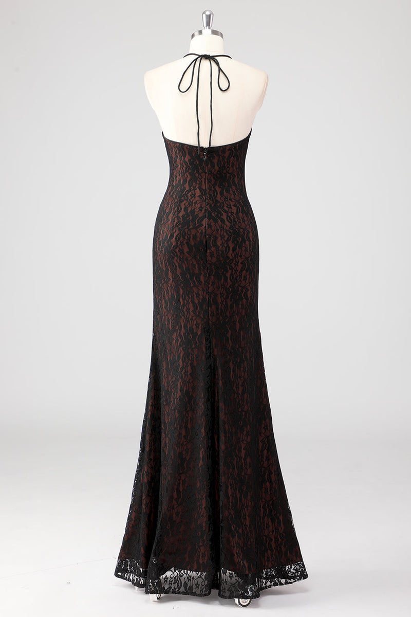 Laden Sie das Bild in den Galerie-Viewer, Schwarzes Spaghettiträger Festliches Kleid