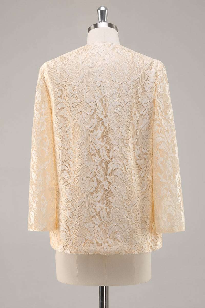 Laden Sie das Bild in den Galerie-Viewer, A-Linie Champagner 2-teiliges Brautmutterkleid