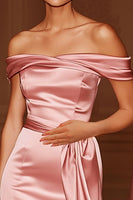 Laden Sie das Bild in den Galerie-Viewer, Blush Schulterfreies Meerjungfrau Satin Langes Militär Ballkleid