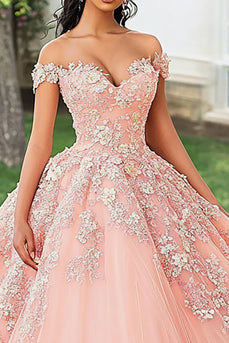 Schulterfreies Quinceanera Kleid mit Applikationen