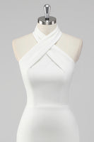 Laden Sie das Bild in den Galerie-Viewer, Neckholder Etui Satin Mini Standesamtkleid