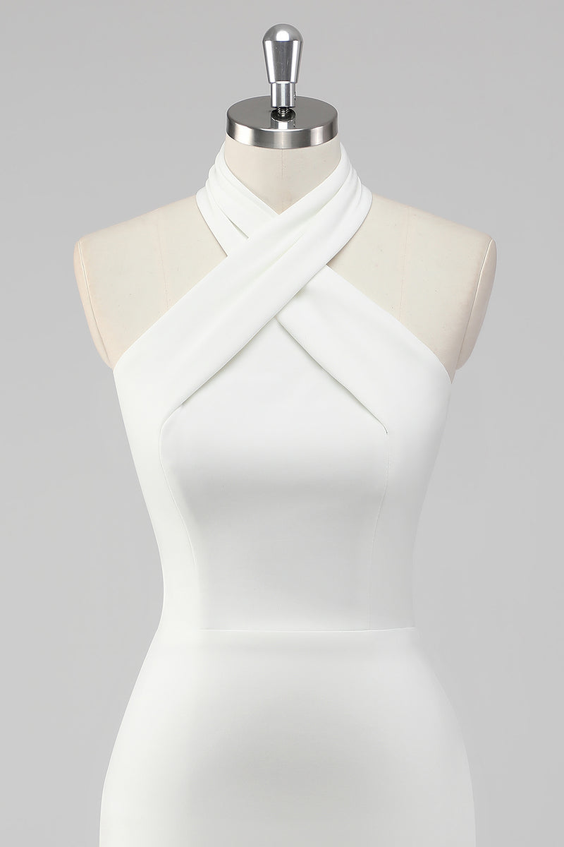 Laden Sie das Bild in den Galerie-Viewer, Neckholder Etui Satin Mini Standesamtkleid