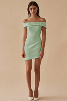 Laden Sie das Bild in den Galerie-Viewer, Weißes Schulterfreies Standesamtkleid aus Satin