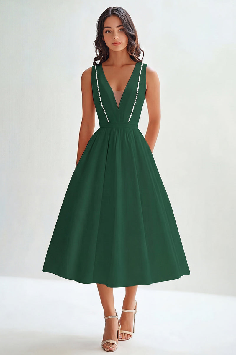 Laden Sie das Bild in den Galerie-Viewer, Mattes Satin A-Linie Ärmelloses Langes Standesamt Kleid