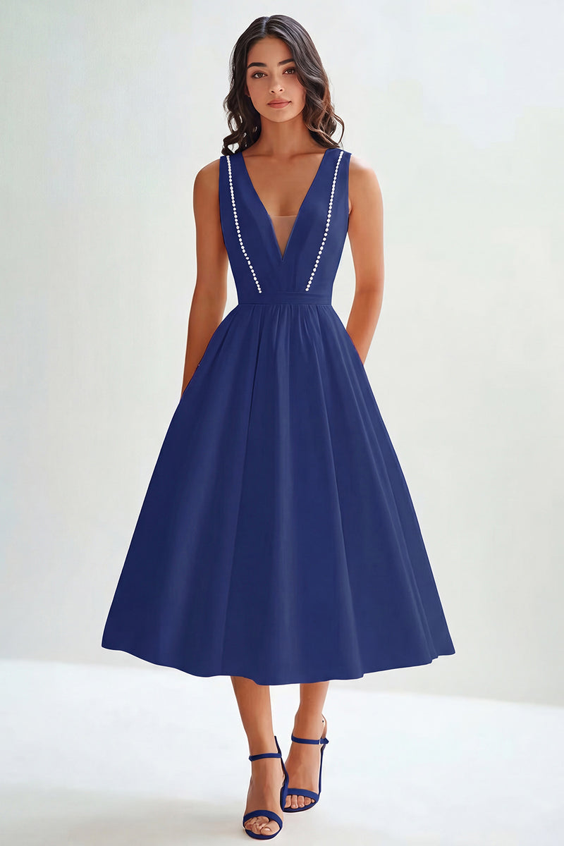 Laden Sie das Bild in den Galerie-Viewer, Mattes Satin A-Linie Ärmelloses Langes Standesamt Kleid