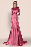 Laden Sie das Bild in den Galerie-Viewer, Blush Satin Mutter der Braut Kleid mit Taschen